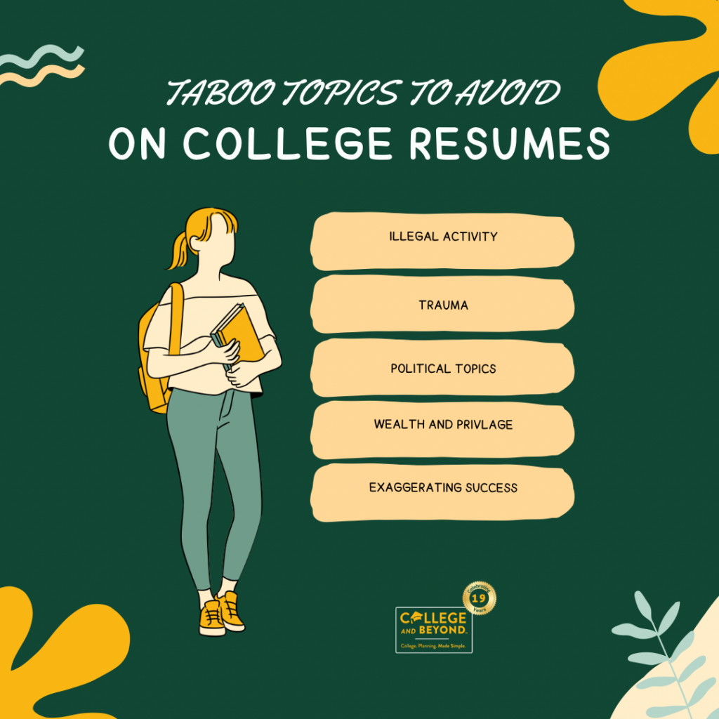 Taboo Topics to Avoid on College Resumes
